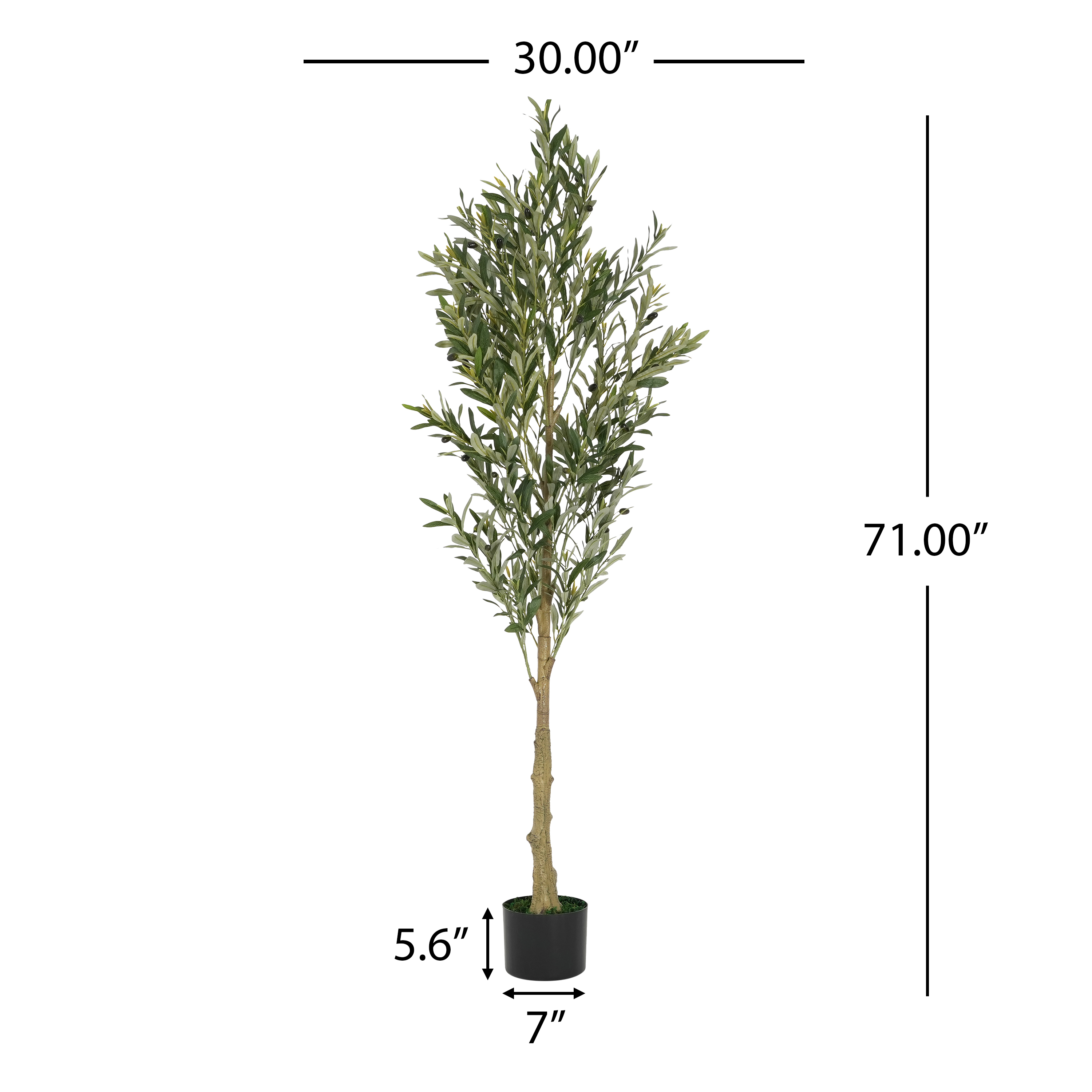 6 Artificial Olive Tree With Black Plastic Pot view 4