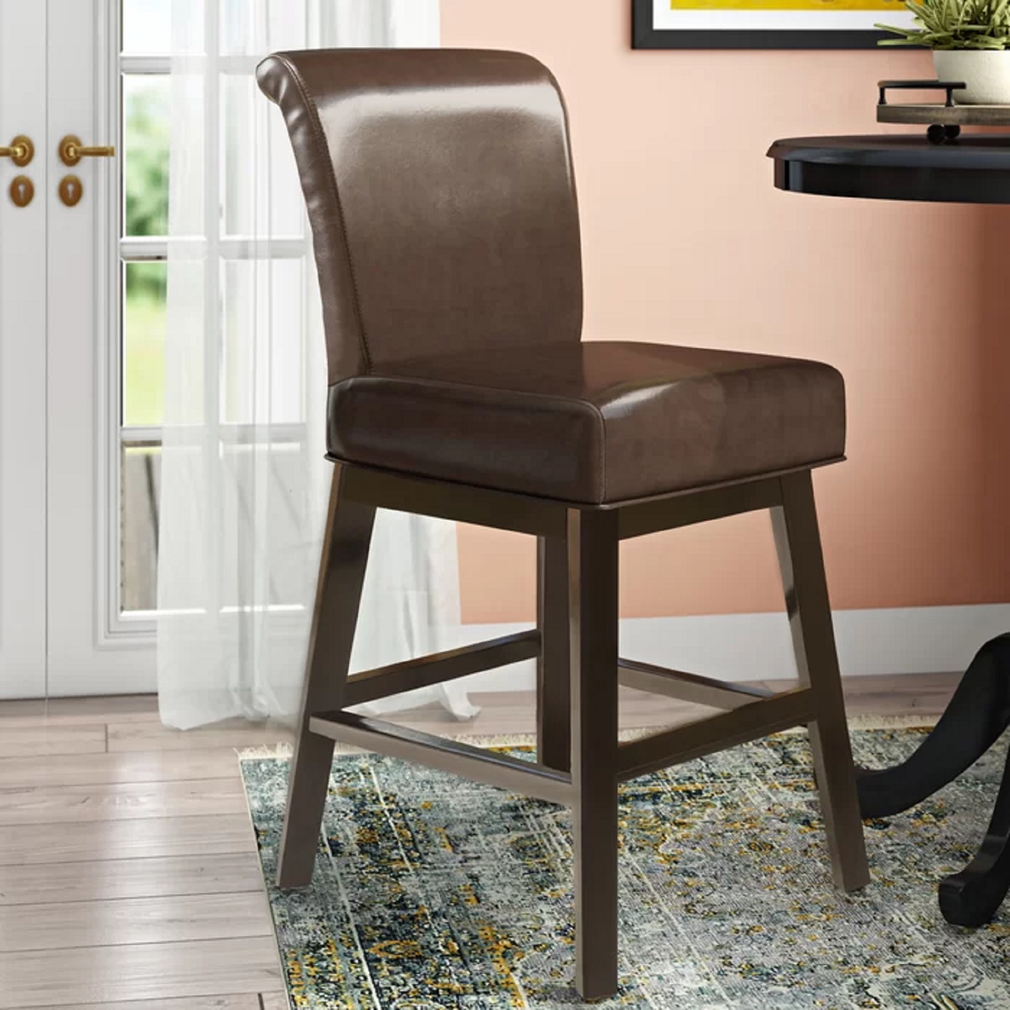 PU Leather Swivel Counter Stool, picture 3 of 5