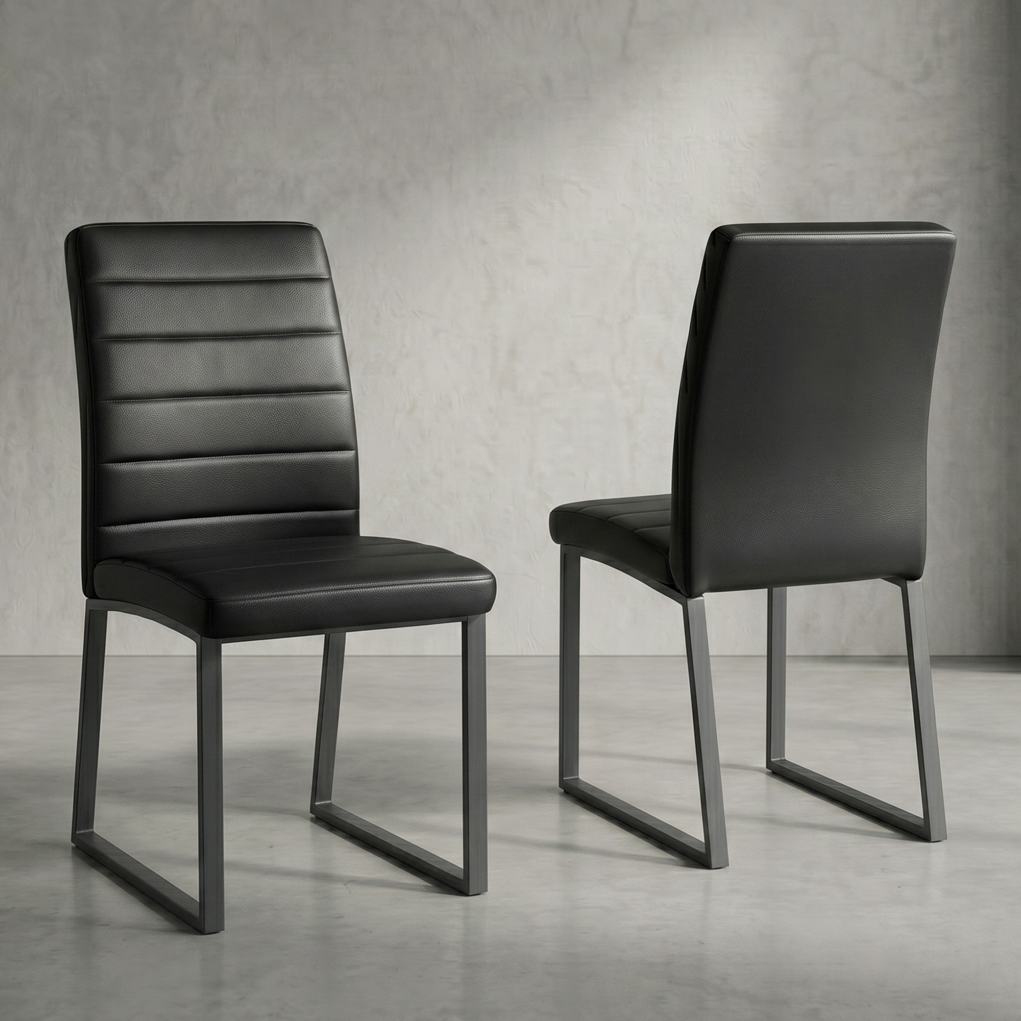 2-Pack - Premium PU Office Dining Chairs With High-density Foam, Sturdy Iron Legs Spray Paint , Multiple Colors. Easy Assembly