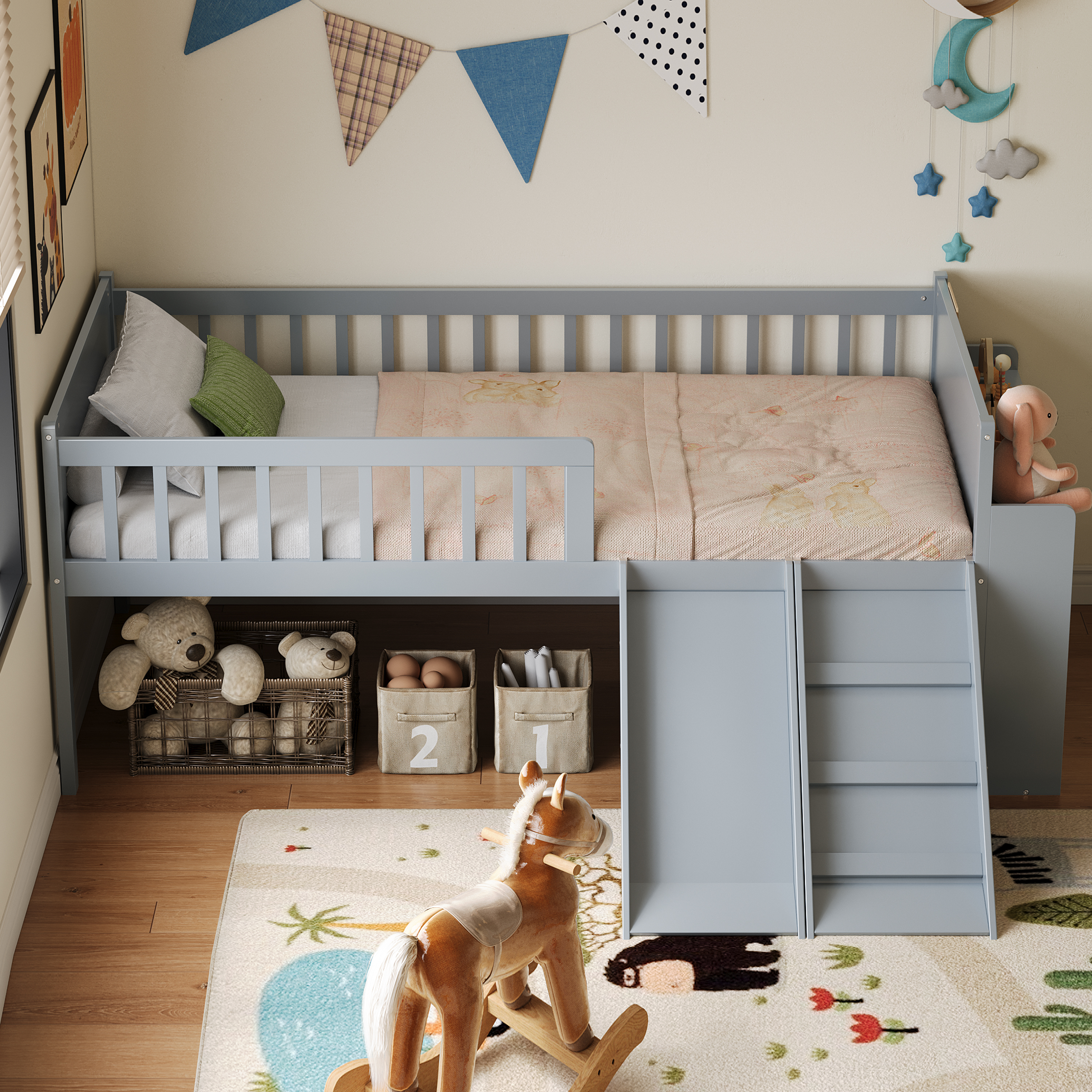 Twin Bed Frame with Slide, picture 2 of 4