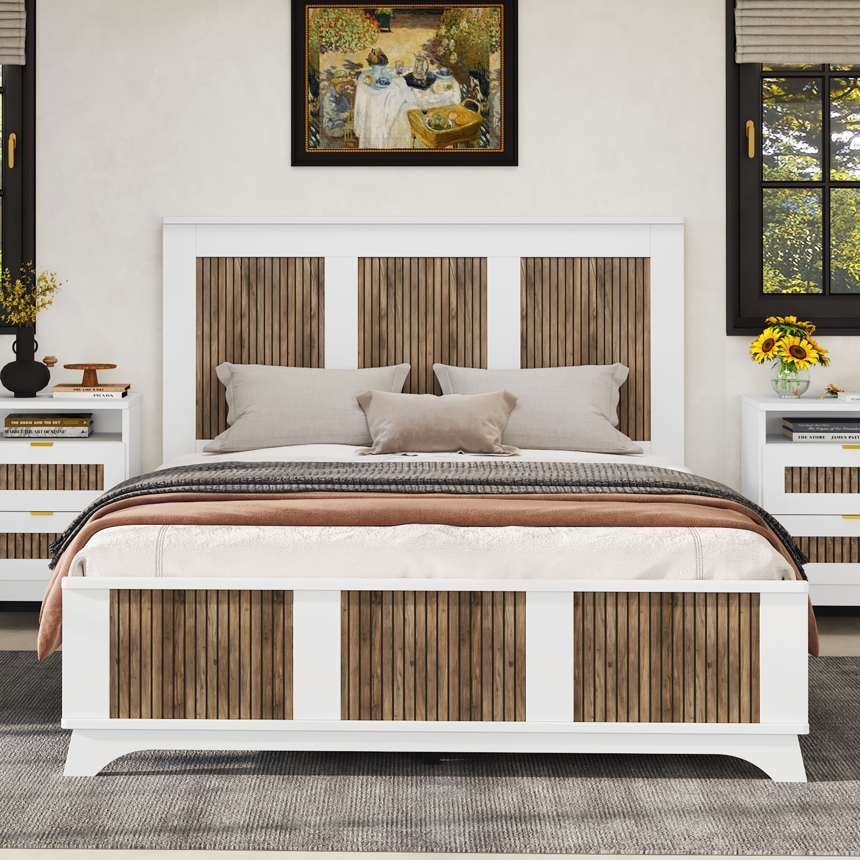 Farmhouse Wooden Queen Bed