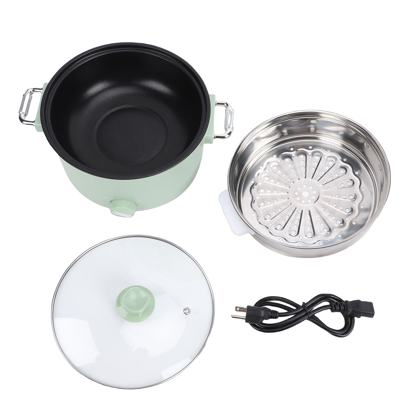 Electric Hot Pot 800W 3L Food Grade Nonstick Coating Multifunctional Electric Co