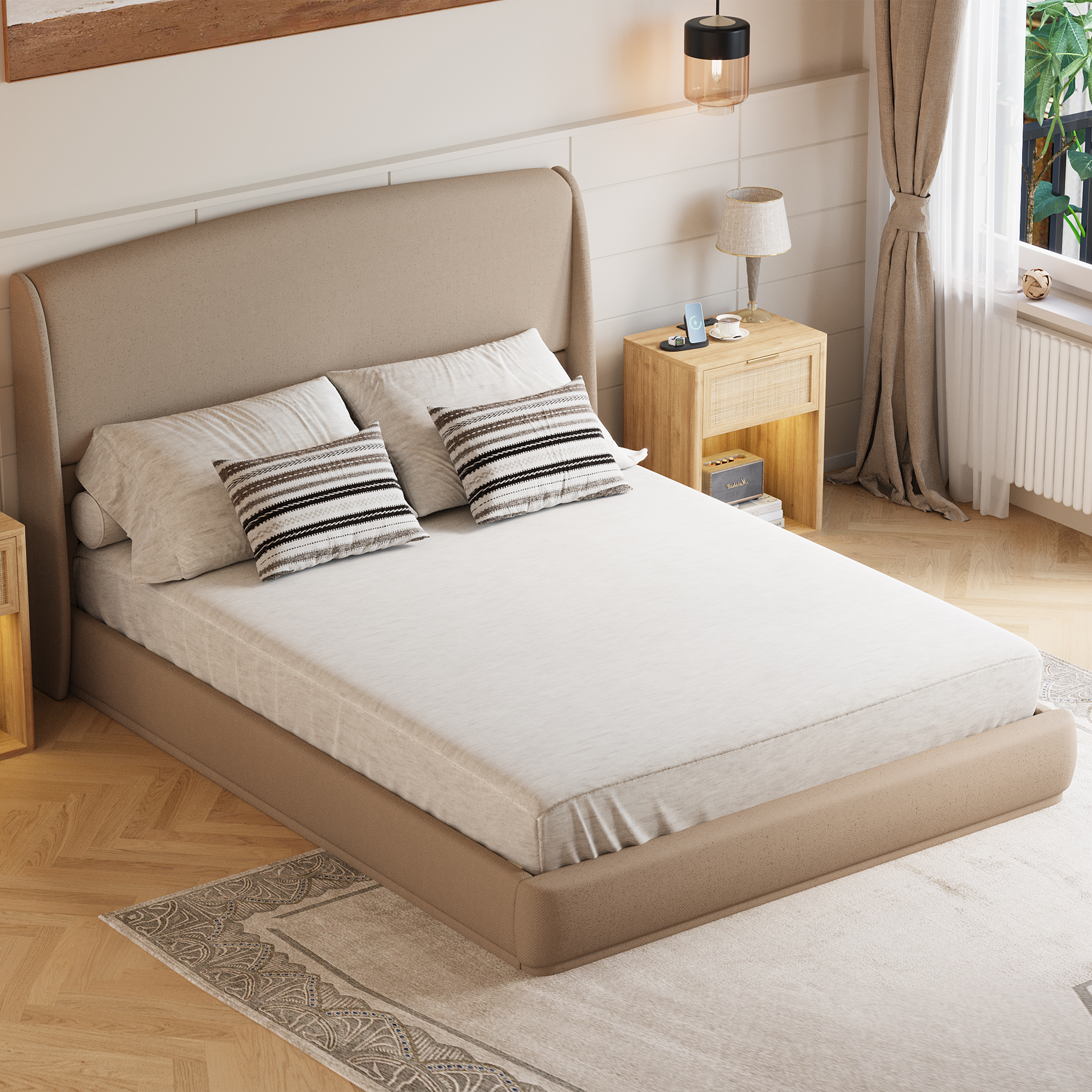 Upholstered Queen Platform Bed, picture 3 of 4