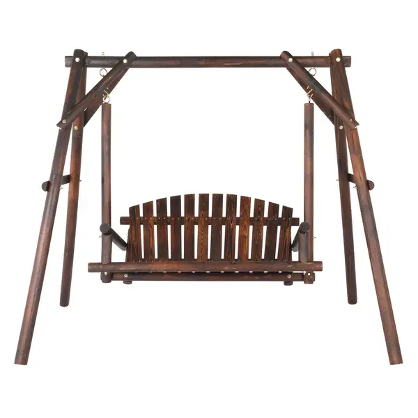 6.5ft Hardwood Patio Garden Outdoor Porch Swing