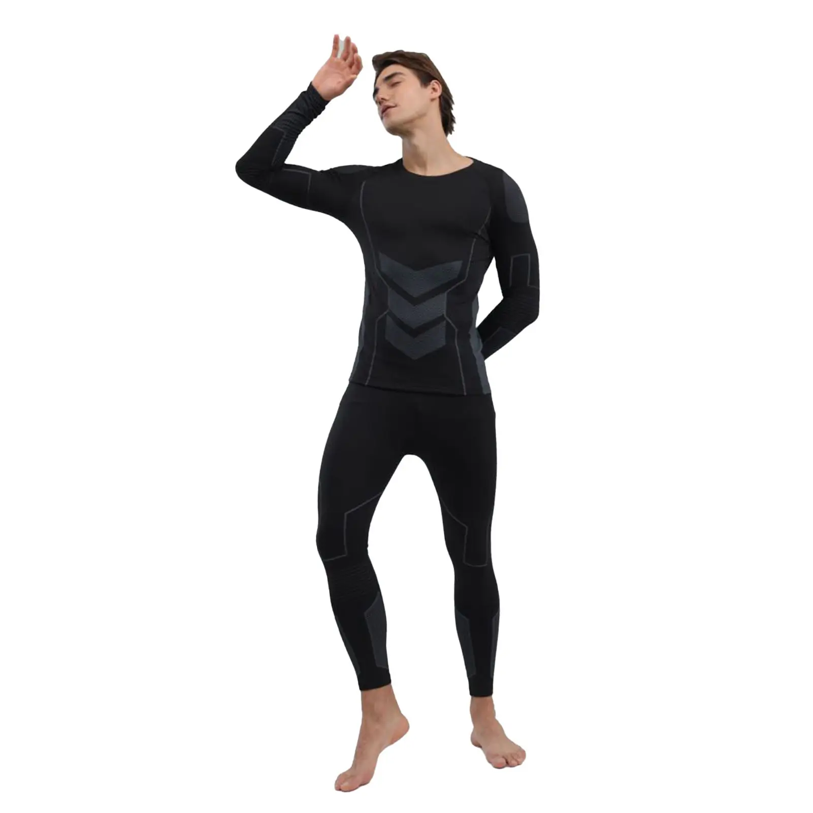 Men Thermal Underwear Set Shirt Pants Autumn
