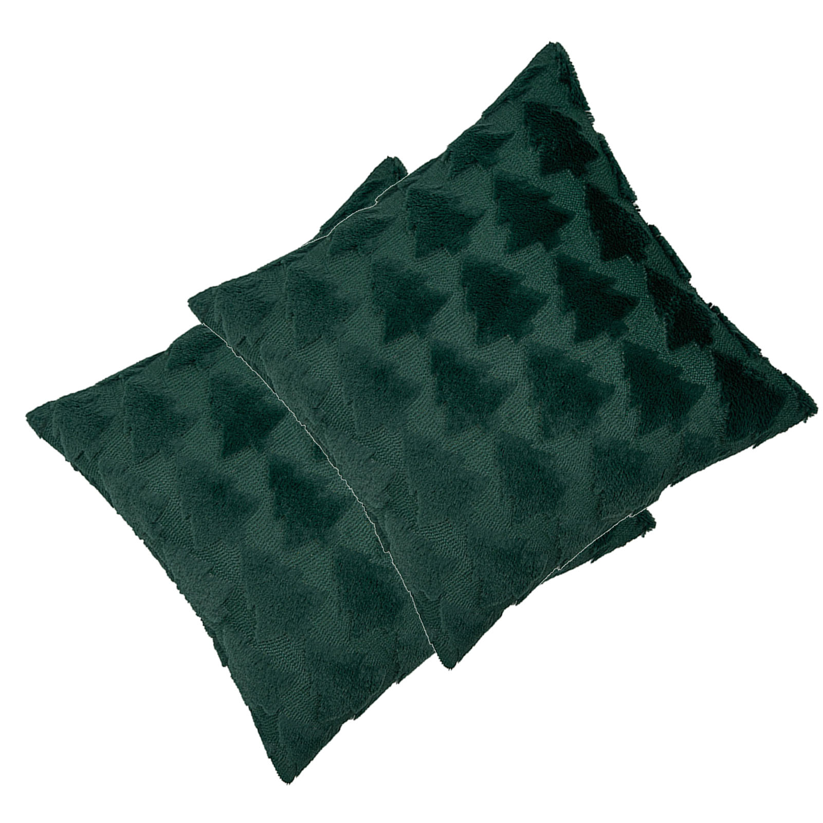2pcs Xmas Tree Throw Pillow Covers Dark Green Decorative Soft Pillowcases For Couch Sofa Bed Kids Room 17.72x17.72in