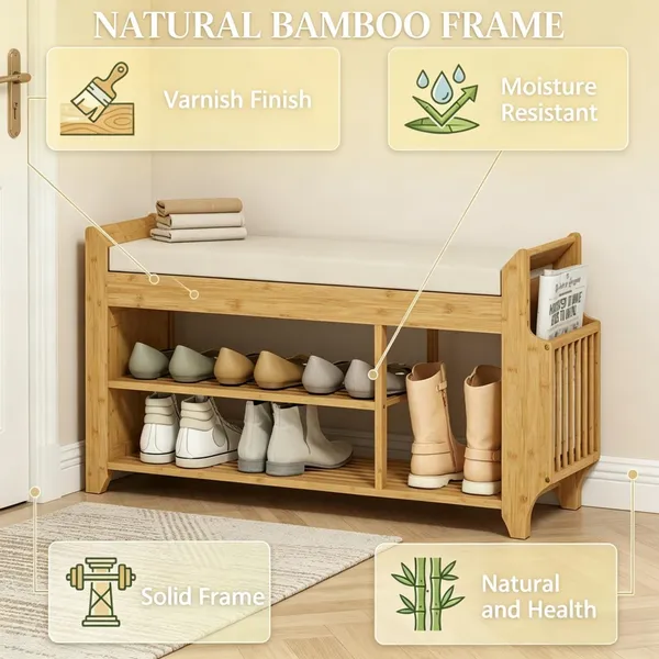 Bamboo Shoe Bench, picture 3 of 5
