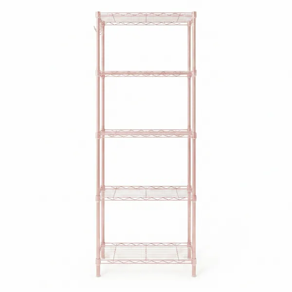5-layer Adjustable Shelf With Adjustable Spacing, Pin-type Deformable Structure, Adjustable Feet, Display Rack, Iron, 54x29x150cm, Powder Coated With High-gloss Powder
