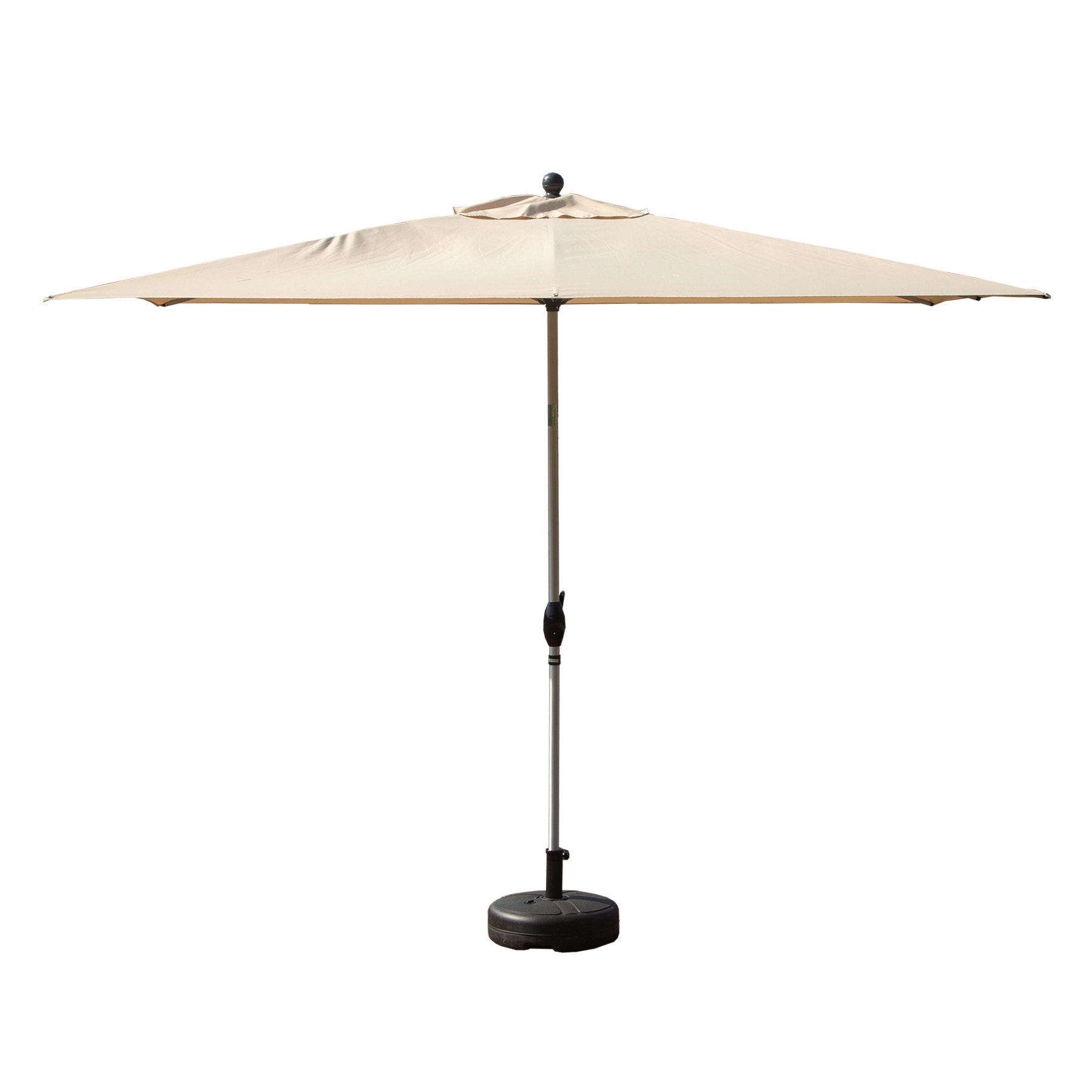 Rectangle Patio Umbrella With Crank Lift And Tilt Function, Beige Base Not Included