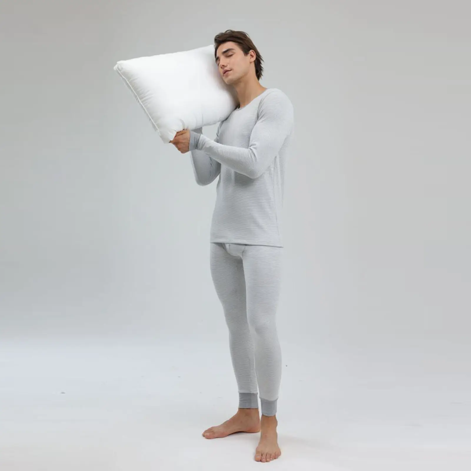 Men Thermal Underwear Set Knit Slim Fit