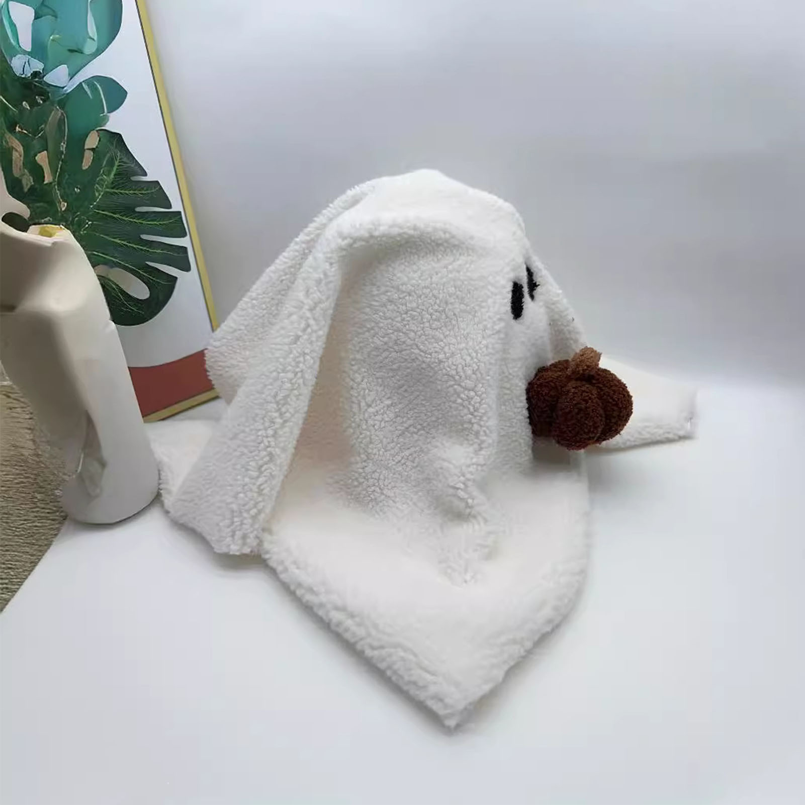 Ghost With Pumpkin Pillow Cute PP Cotton Stuffed Ghost Throw Pillow For Festive Party Haunted House Decor