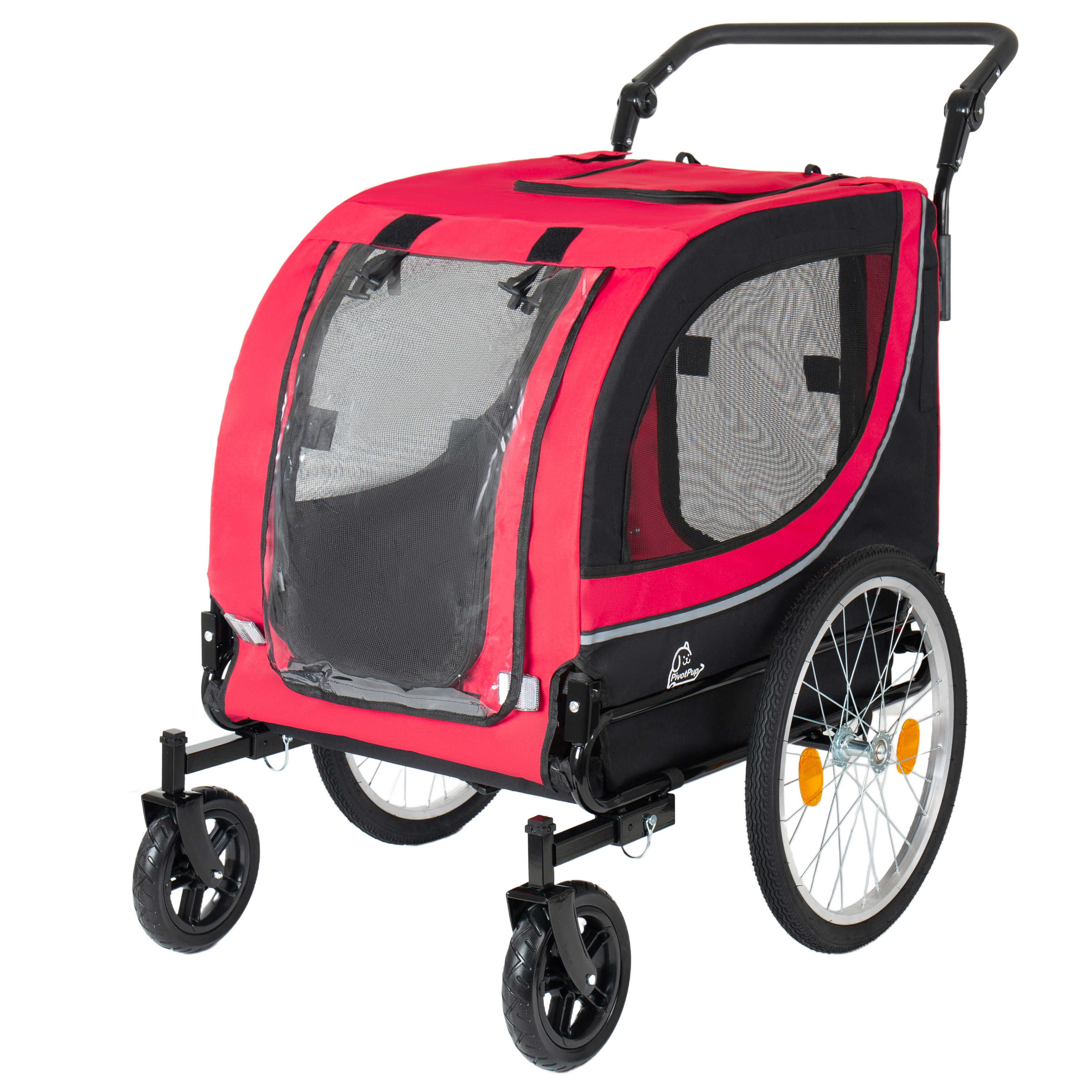 Remorque de vélo 2 en 1 et poussette pour animaux de compagnie pour chiens pesant – Image 3