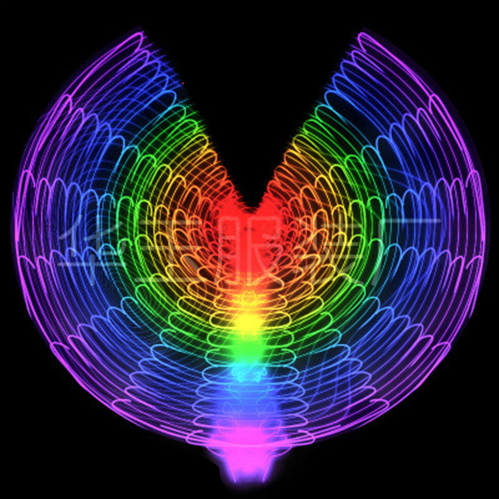 Led Light Up Wing For Adults 9.8ft Polyester Glowing Wing Belly Dance Costume Performance Clothing With Telescopic Rods For Carnival Rgb Multicolor
