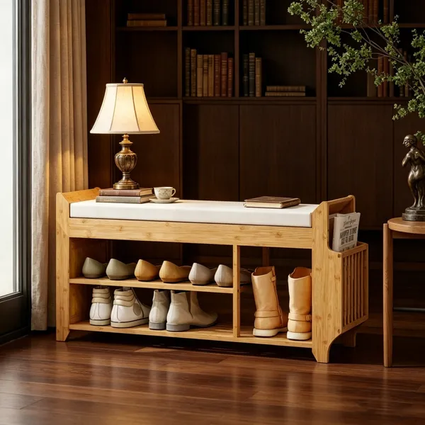 Bamboo Shoe Bench, picture 2 of 5