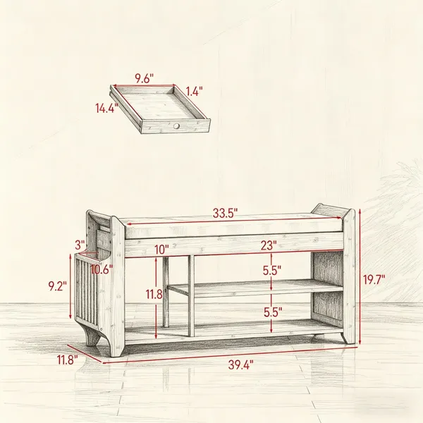 Bamboo Shoe Bench, picture 4 of 5