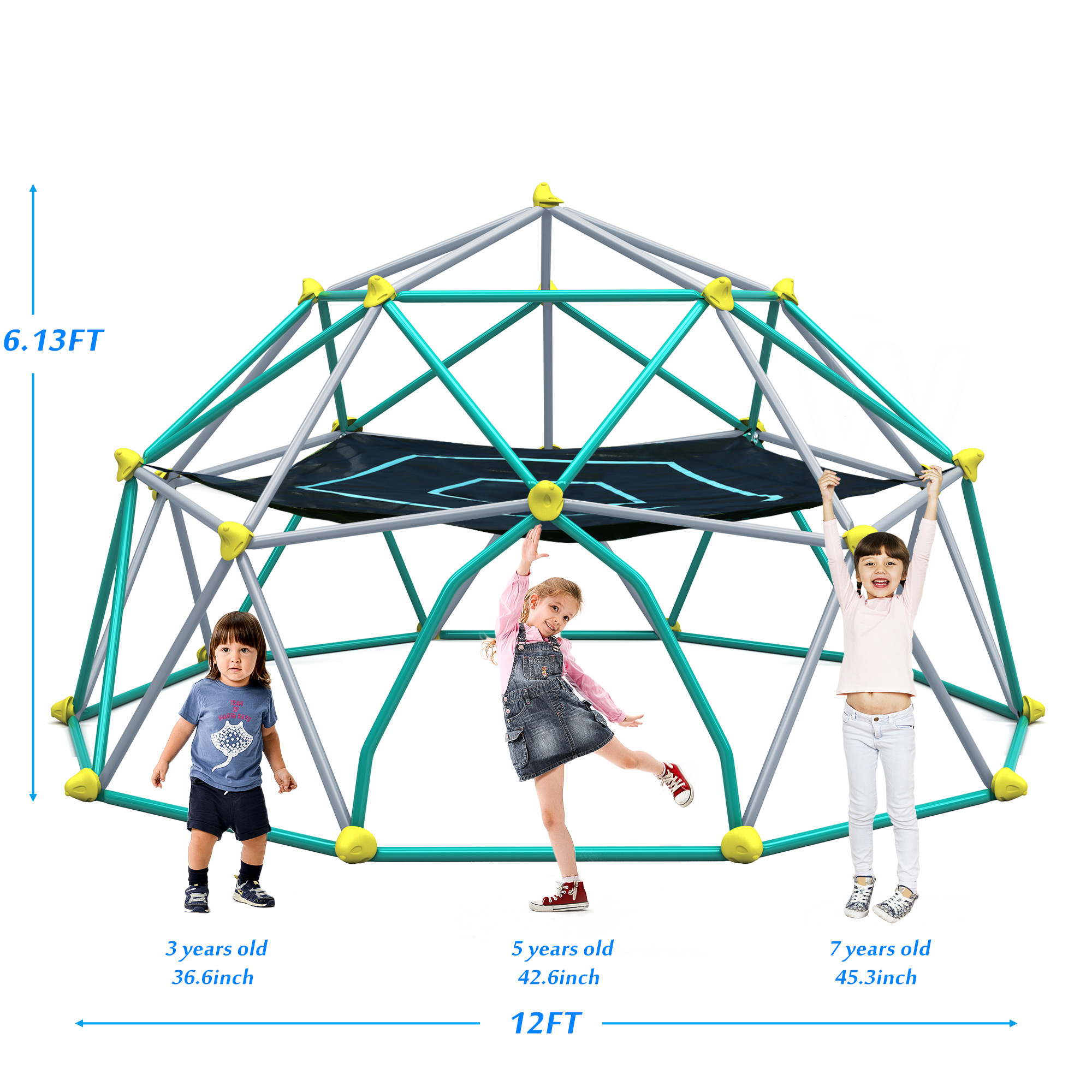 Centre de jeu d'escalade à dôme géométrique de 12 pieds – Image 4