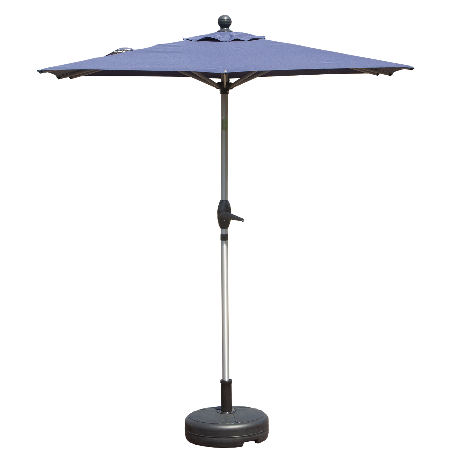 Rectangle Patio Umbrella With Crank Lift And Tilt Function, Navy Blue Base Not Included