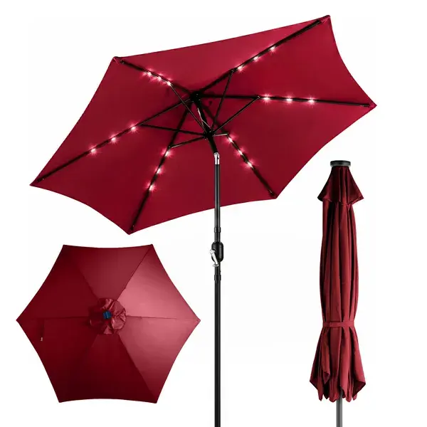 9ft Solar LED Patio Umbrella