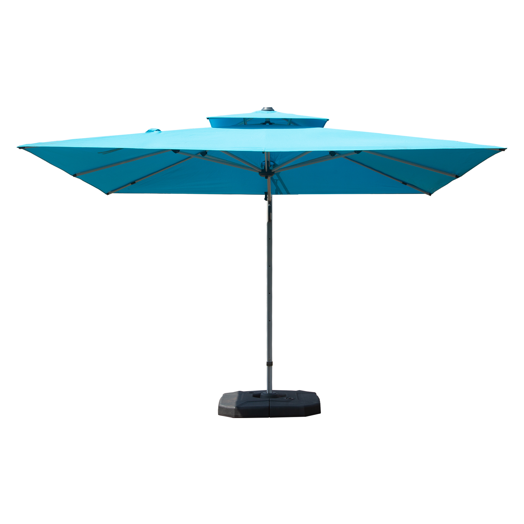 9 X 11 Rectangle Cantilever Umbrella With Center Pole, Lake Blue Base Not Included