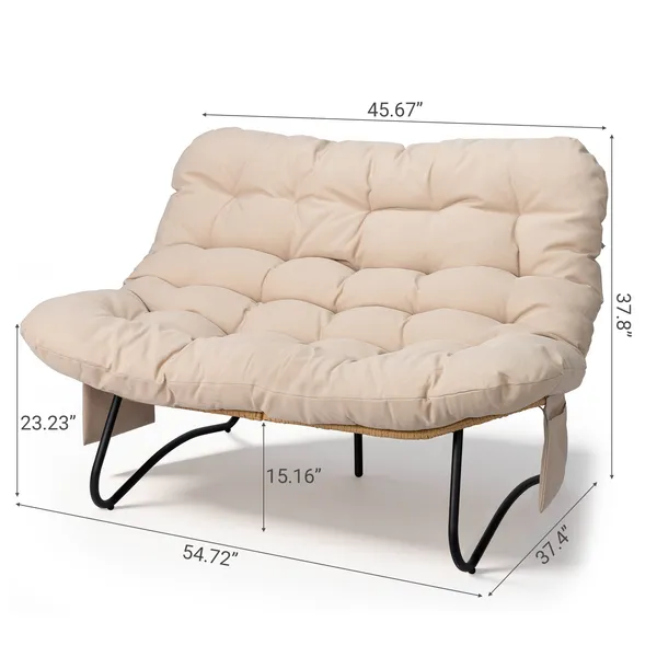 Wicker Curved Loveseat, picture 3 of 5