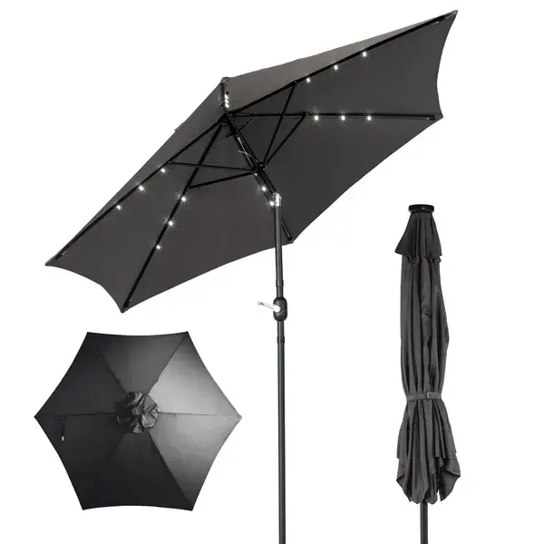 9ft Solar LED Patio Umbrella