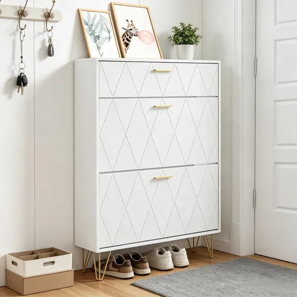 Shoe Storage Cabinet with Flip Drawers, picture 3 of 5