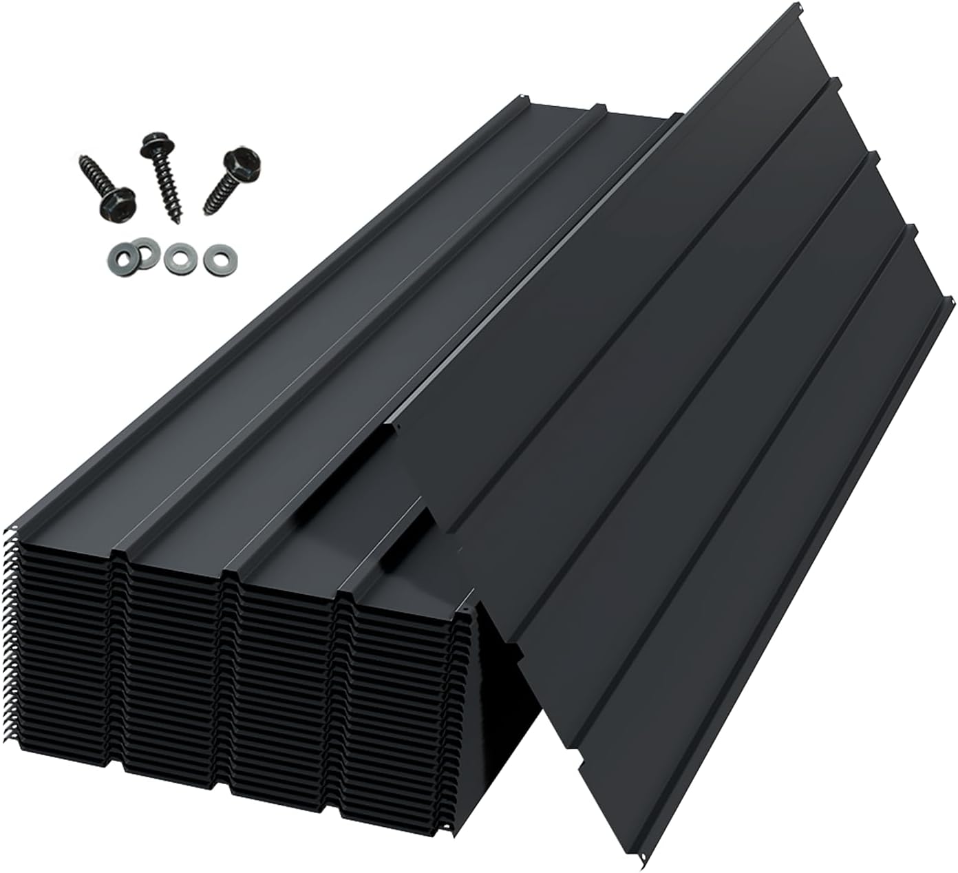 20 PCS Metal Roofing Panels, Galvanized Steel Corrugated Roof Panels Waterproof Heavy Duty Metal Siding Panels With Screws For Pergola Gazebo Garage Sheds Mobile Home   Grey