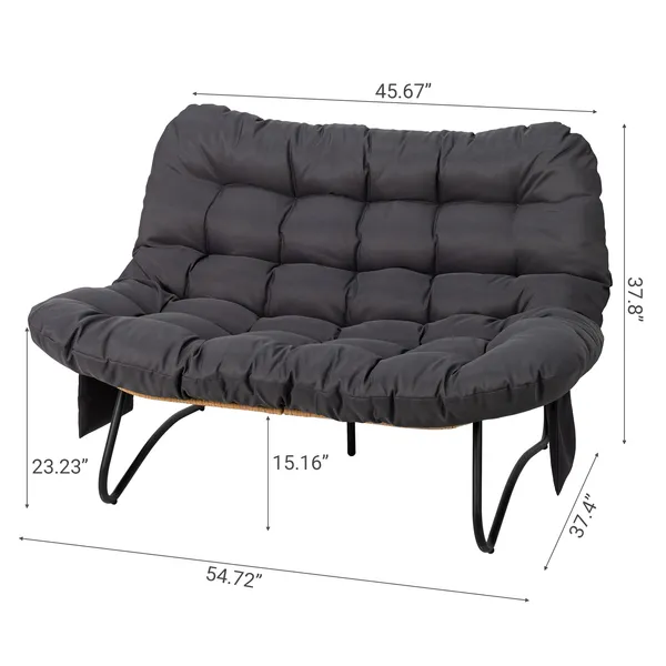 Wicker Curved Loveseat, picture 4 of 5