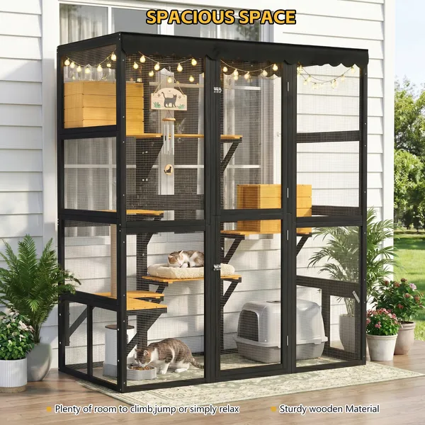 Catio Cat Enclosure extérieure pour chats extérieurs multiples