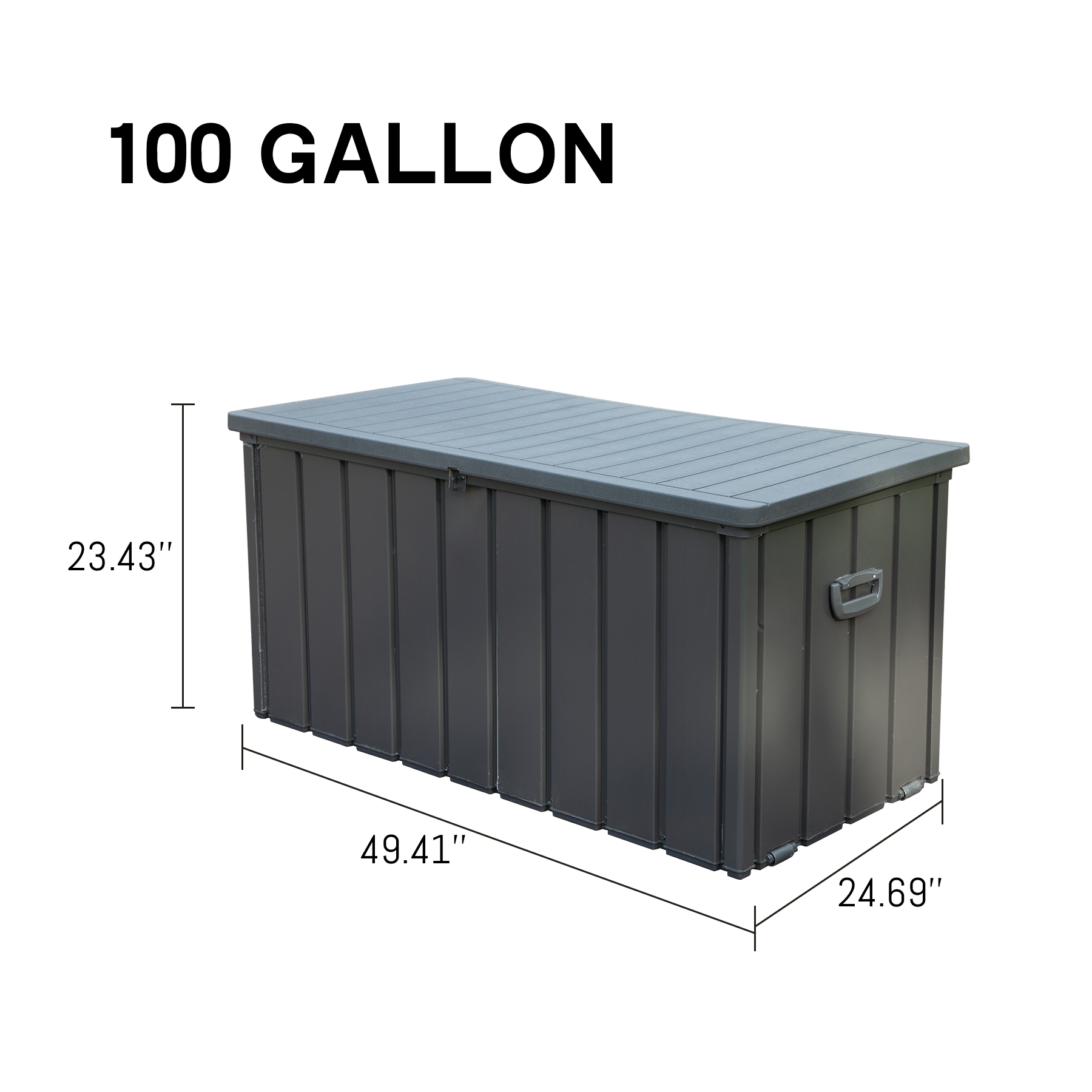 Gallon Outdoor Storage Deck Box Waterproof, Large Patio Storage Bin For Outside Cushions, Throw Pillows, Garden Tools, Lockable   Dark Gray