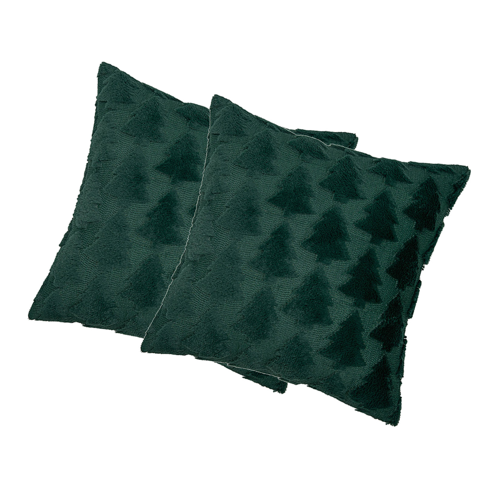 2pcs Xmas Tree Throw Pillow Covers Dark Green Decorative Soft Pillowcases For Couch Sofa Bed Kids Room 17.72x17.72in