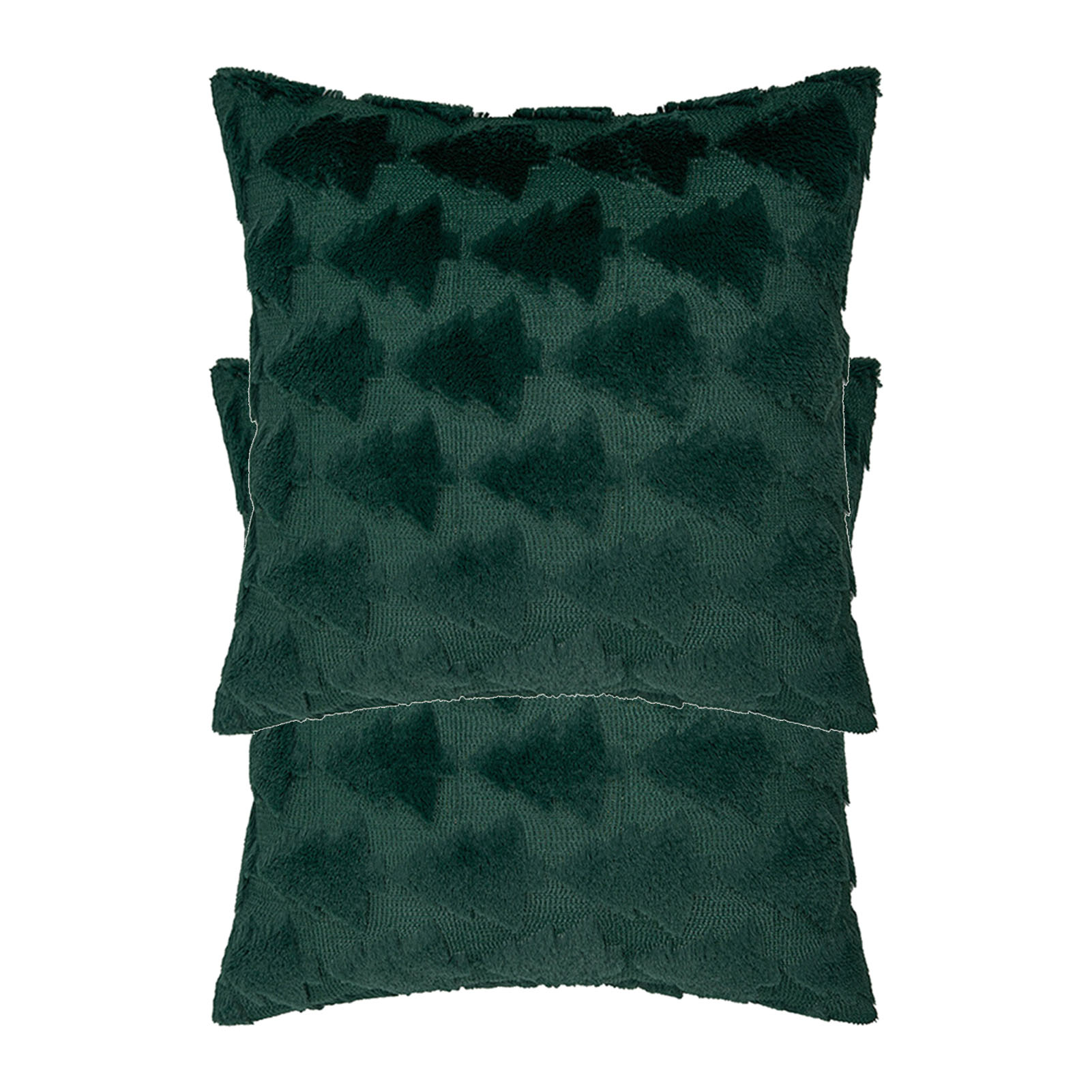 2pcs Xmas Tree Throw Pillow Covers Dark Green Decorative Soft Pillowcases For Couch Sofa Bed Kids Room 17.72x17.72in