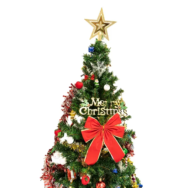6ft Artificial Christmas Tree With LED Energy-saving Lights, Including 195 Pendant Tree Skirts And Guardrails view 6