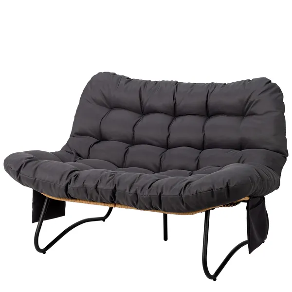Wicker Curved Loveseat, picture 2 of 5