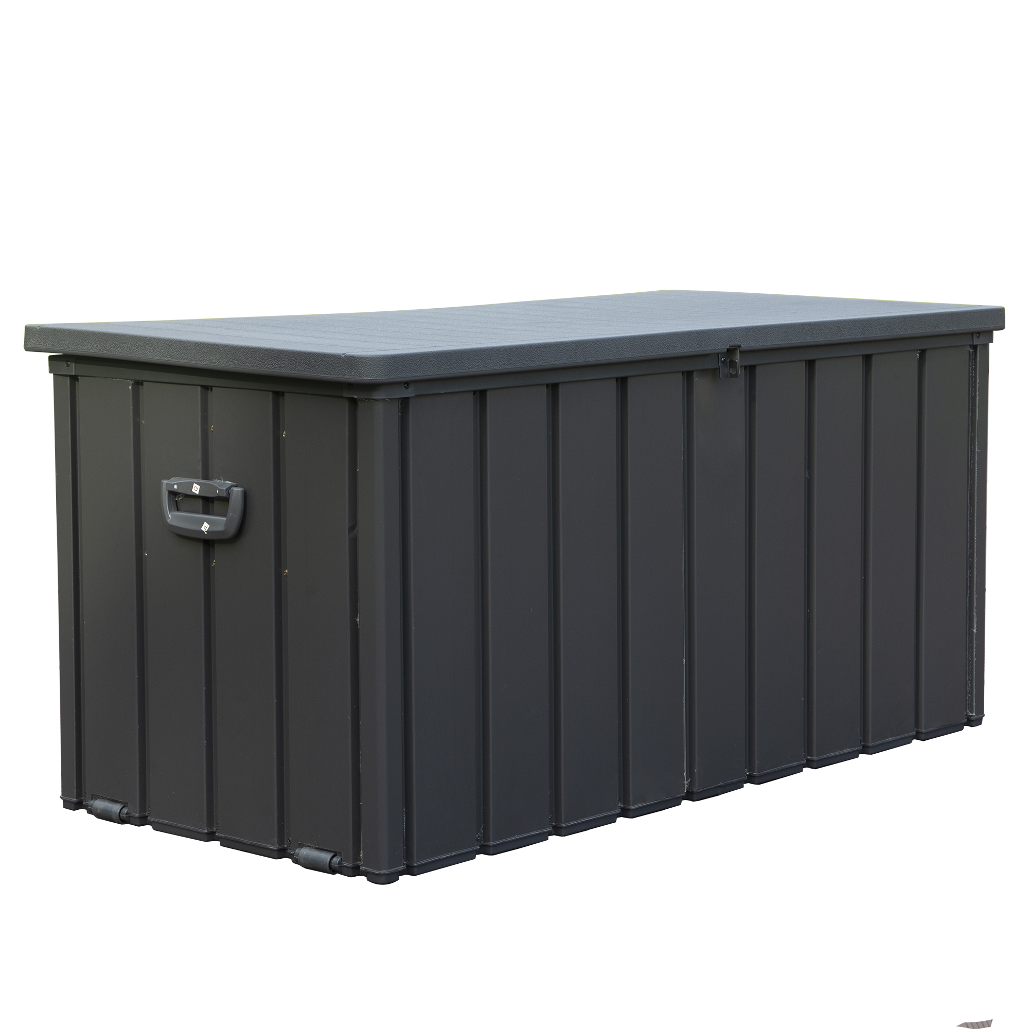 Gallon Outdoor Storage Deck Box Waterproof, Large Patio Storage Bin For Outside Cushions, Throw Pillows, Garden Tools, Lockable   Dark Gray