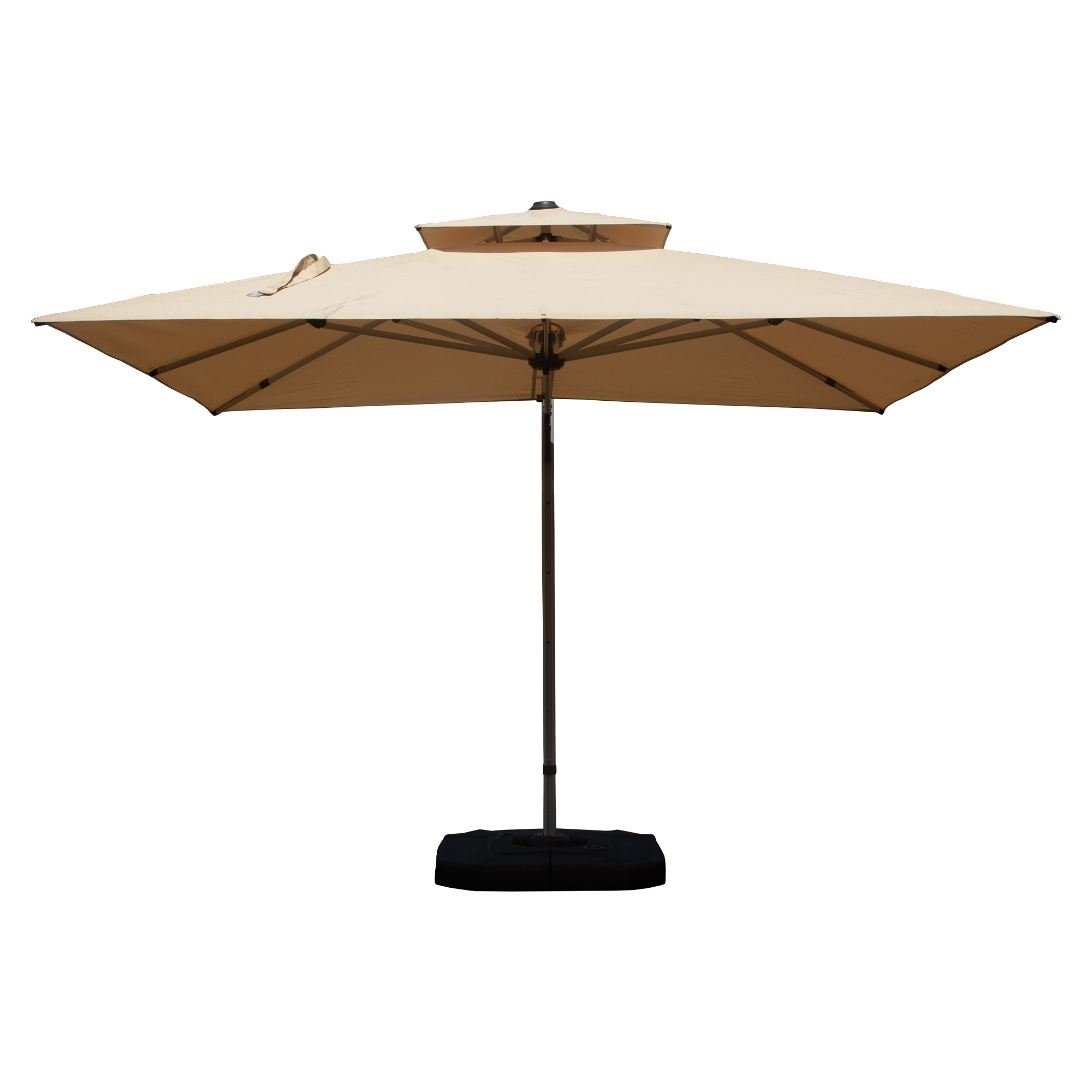 9 Ft. Aluminum Cantilever Tilt Patio Umbrella With Center Pole, Beige Base Not Included