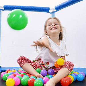55 Toddlers Trampoline with Safety Enclosure Net and Balls β photo 4