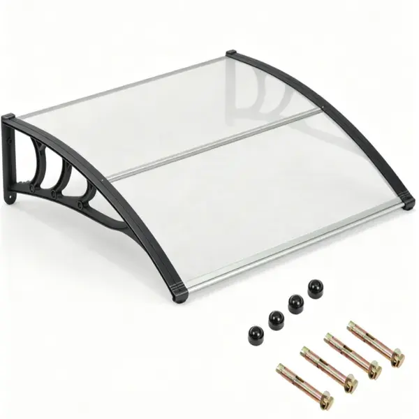 39"x30" Modern Polycarbonate Window Door Awning, UPF50+
