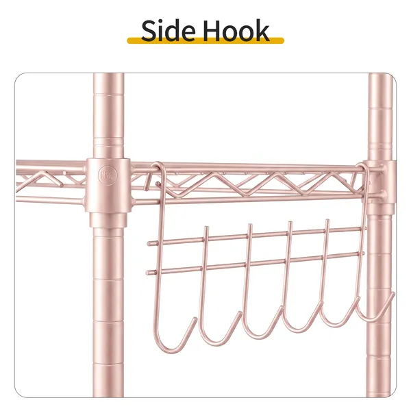 5-layer Adjustable Shelf With Adjustable Spacing, Pin-type Deformable Structure, Adjustable Feet, Display Rack, Iron, 54x29x150cm, Powder Coated With High-gloss Powder