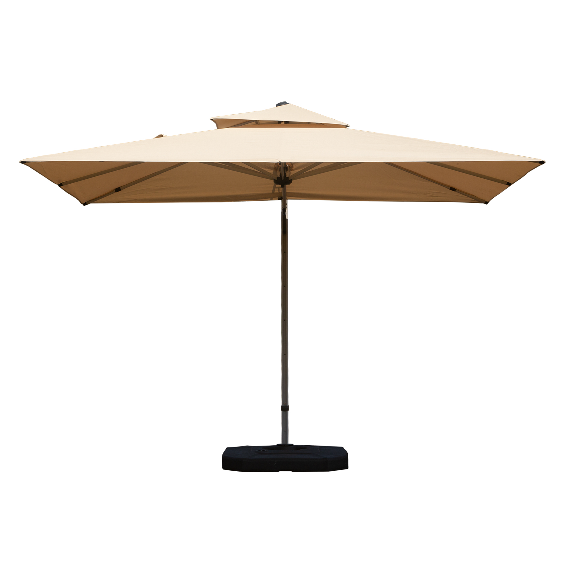 9 X 11 Rectangle Cantilever Umbrella With Center Pole, Beige Base Not Included
