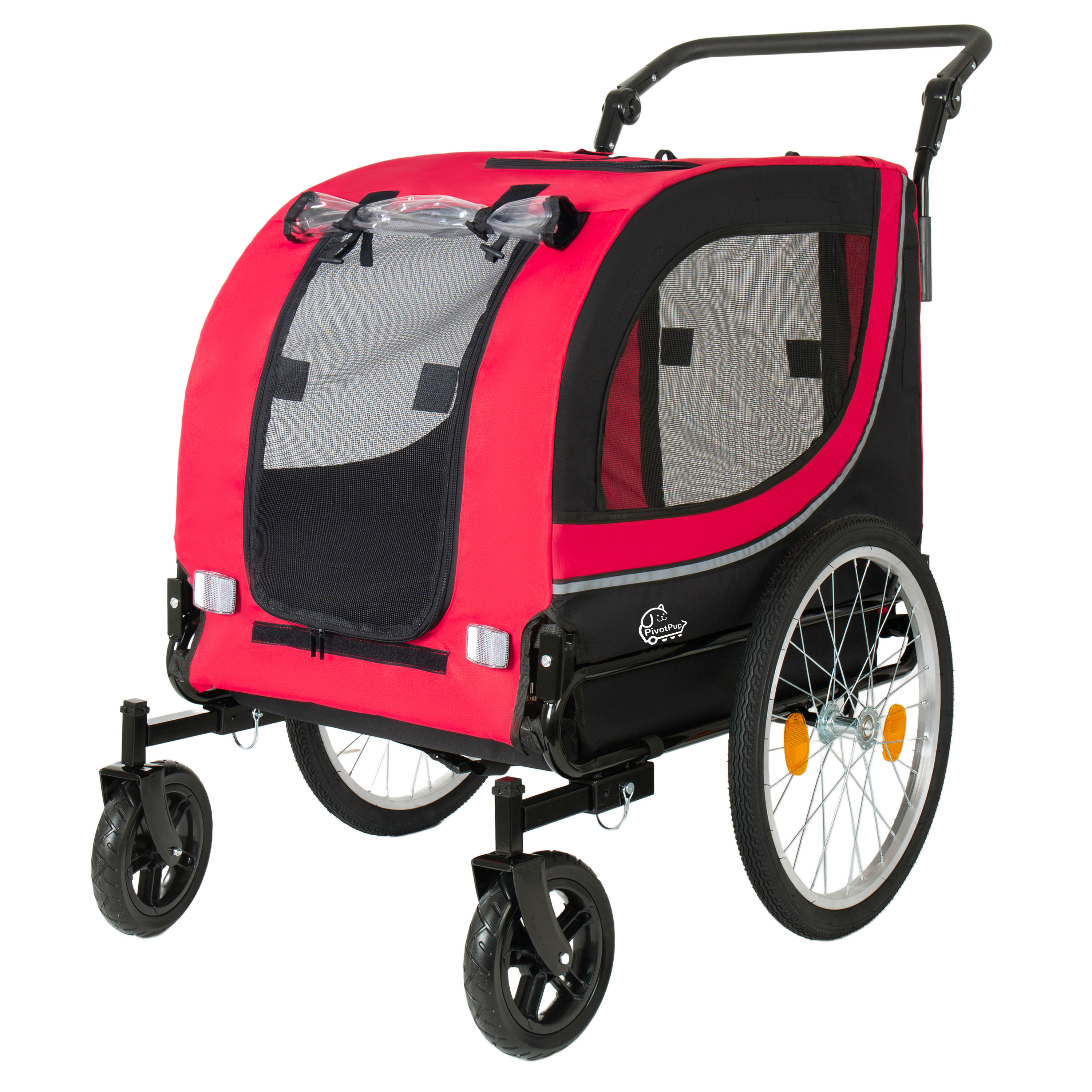 Remorque de vélo 2 en 1 et poussette pour animaux de compagnie pour chiens pesant – Image 4