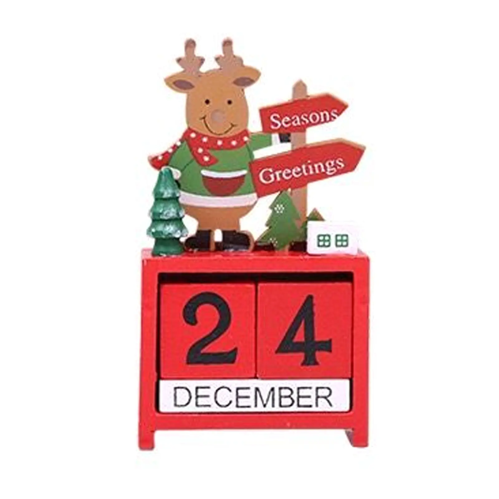 Xmas Desk Calendar Desktop Decoration Tabletop Number