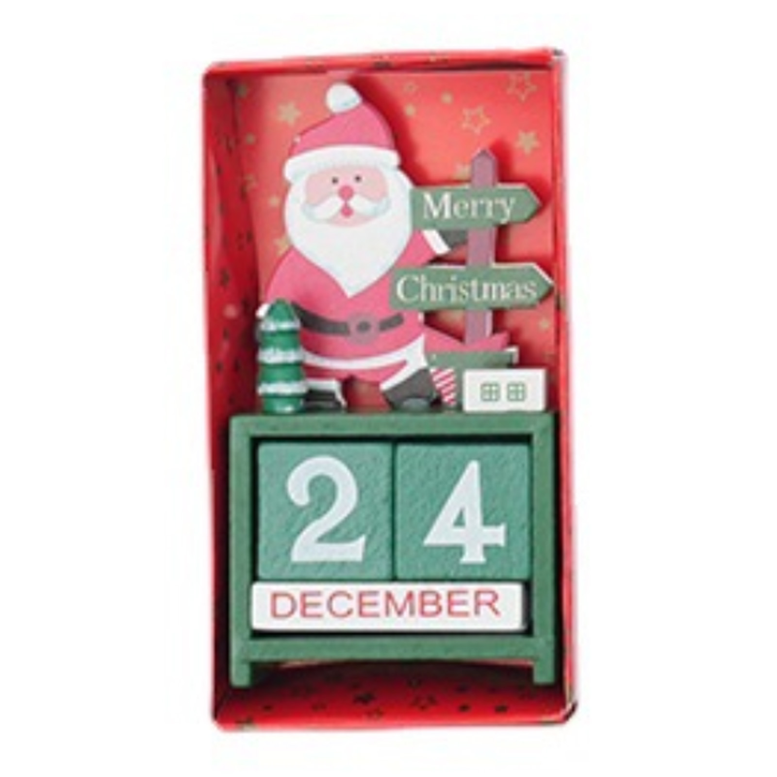 Xmas Desk Calendar Desktop Decoration Tabletop Number Date Wooden Blocks Ornament Santa — foto 5