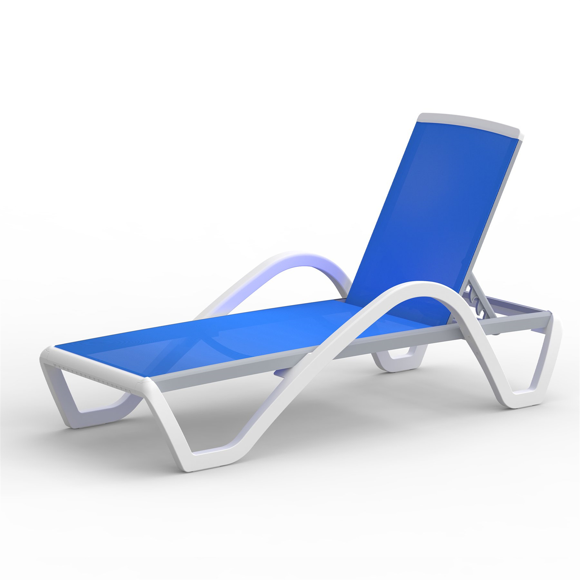 Patio Chaise Lounge Adjustable Aluminum Pool Lounge Chairs With Arm All Weather Pool Chairs For Outside,in-Pool,Lawn Blue,1 Lounge Chair