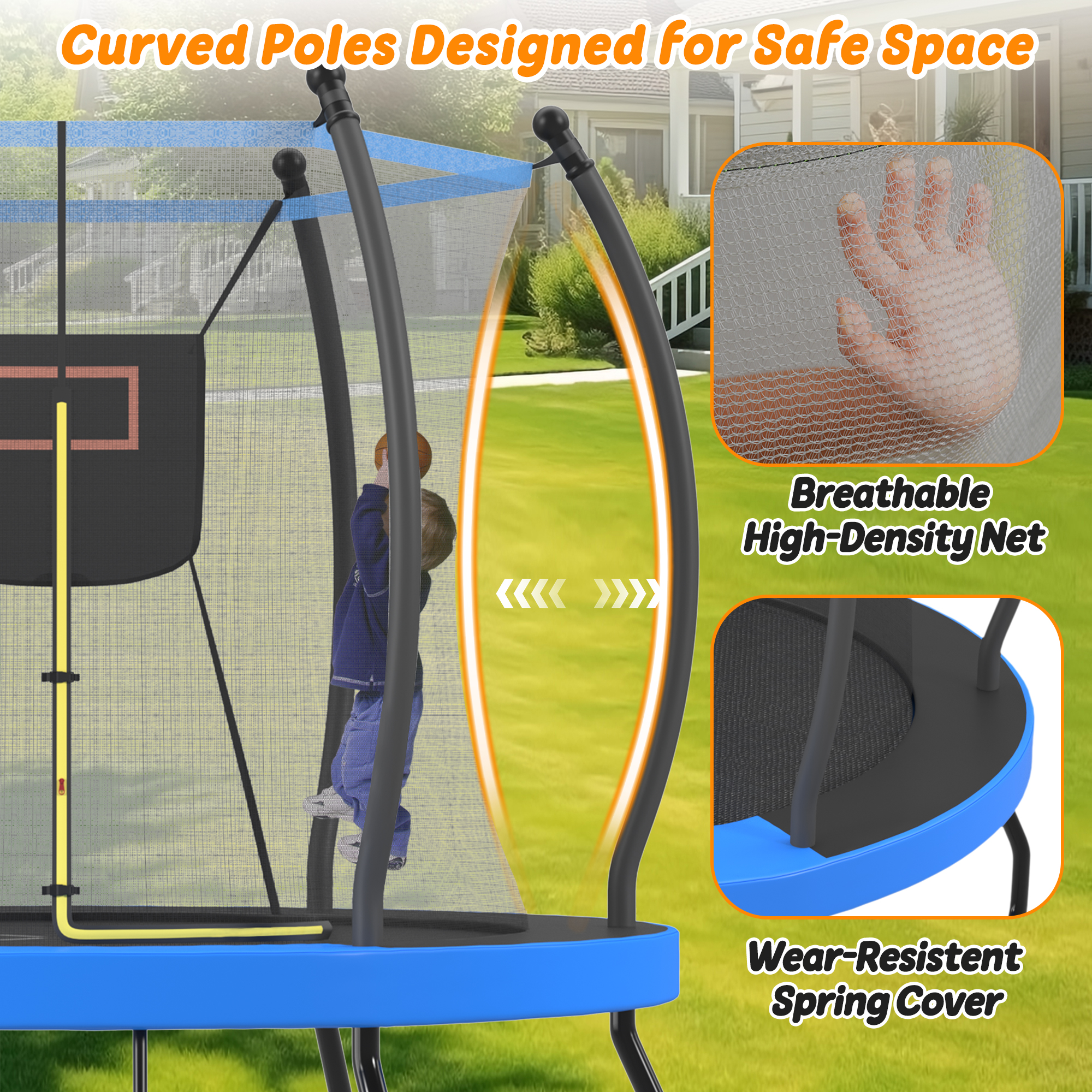 8FT Trampoline with Basketball Hoop — photo 3