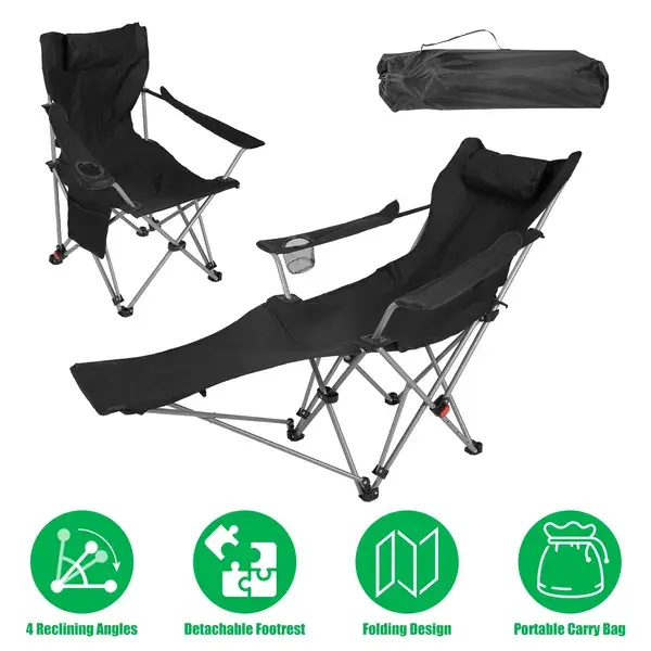 Outdoor Reclining Camping Lounge Chair 95-160 Adjustable