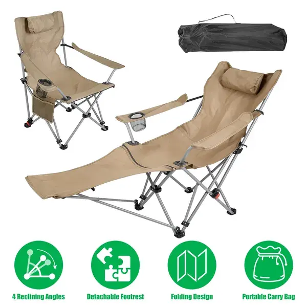 Outdoor Reclining Camping Lounge Chair 95-160 Adjustable