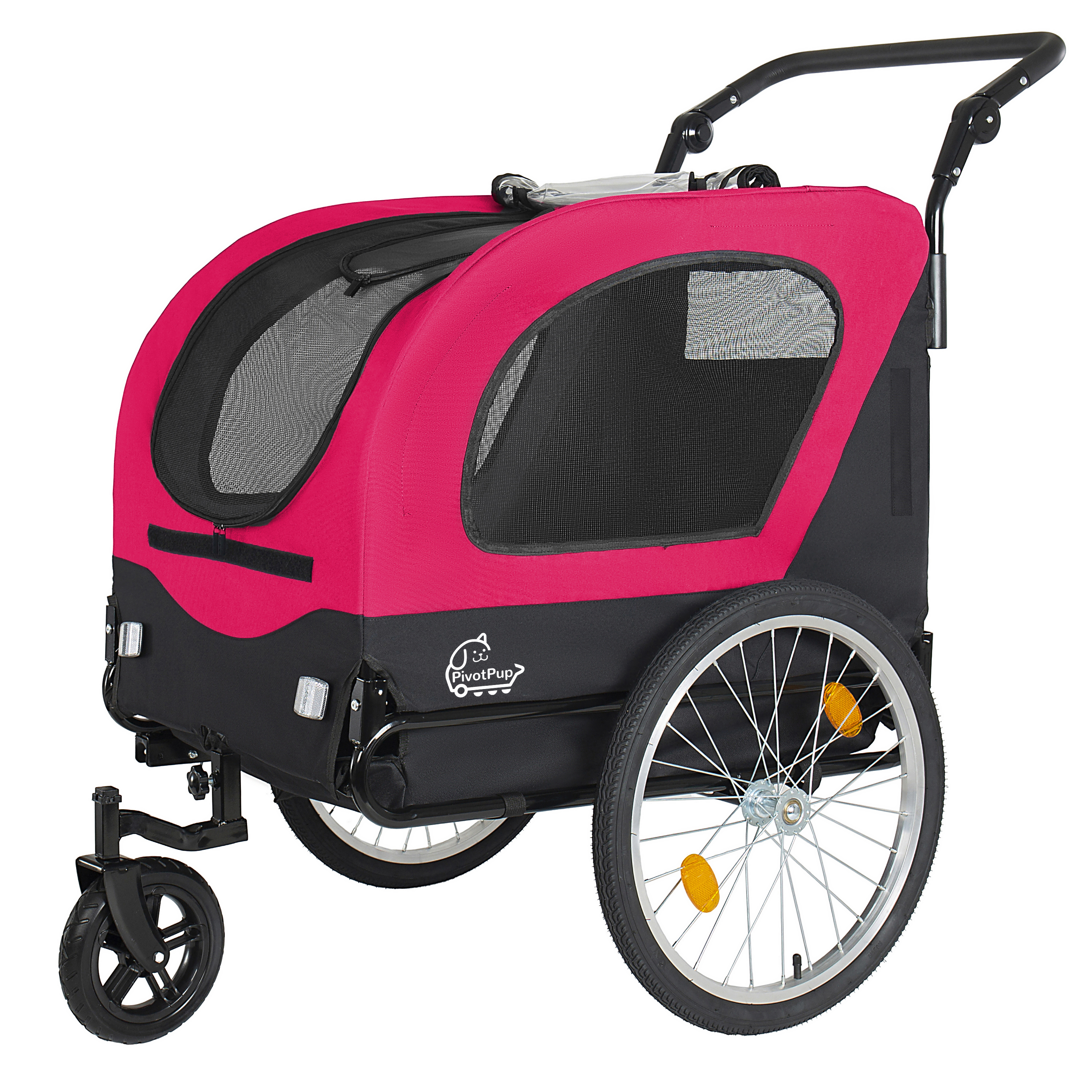 Remorque à vélo 2 en 1 et poussette pour animaux de compagnie pour chiens pesant – Image 2