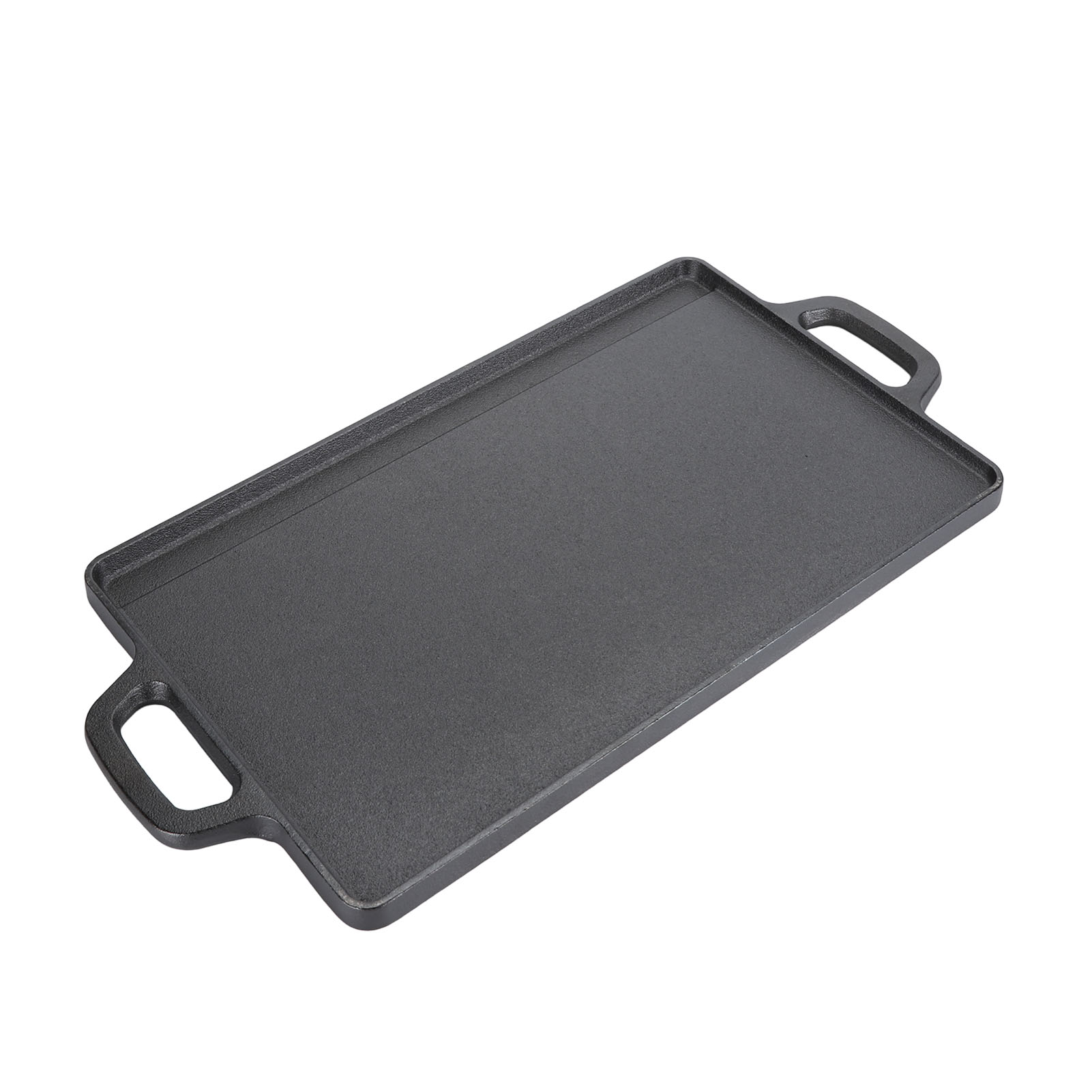 Cast Iron Rectangular Grill Multipurpose Safe Large Space Double Sided Double Ears Cast Iron Griddle For BBQ Gas Grill 44x23x2cm / 17.3x9.1x0.8in