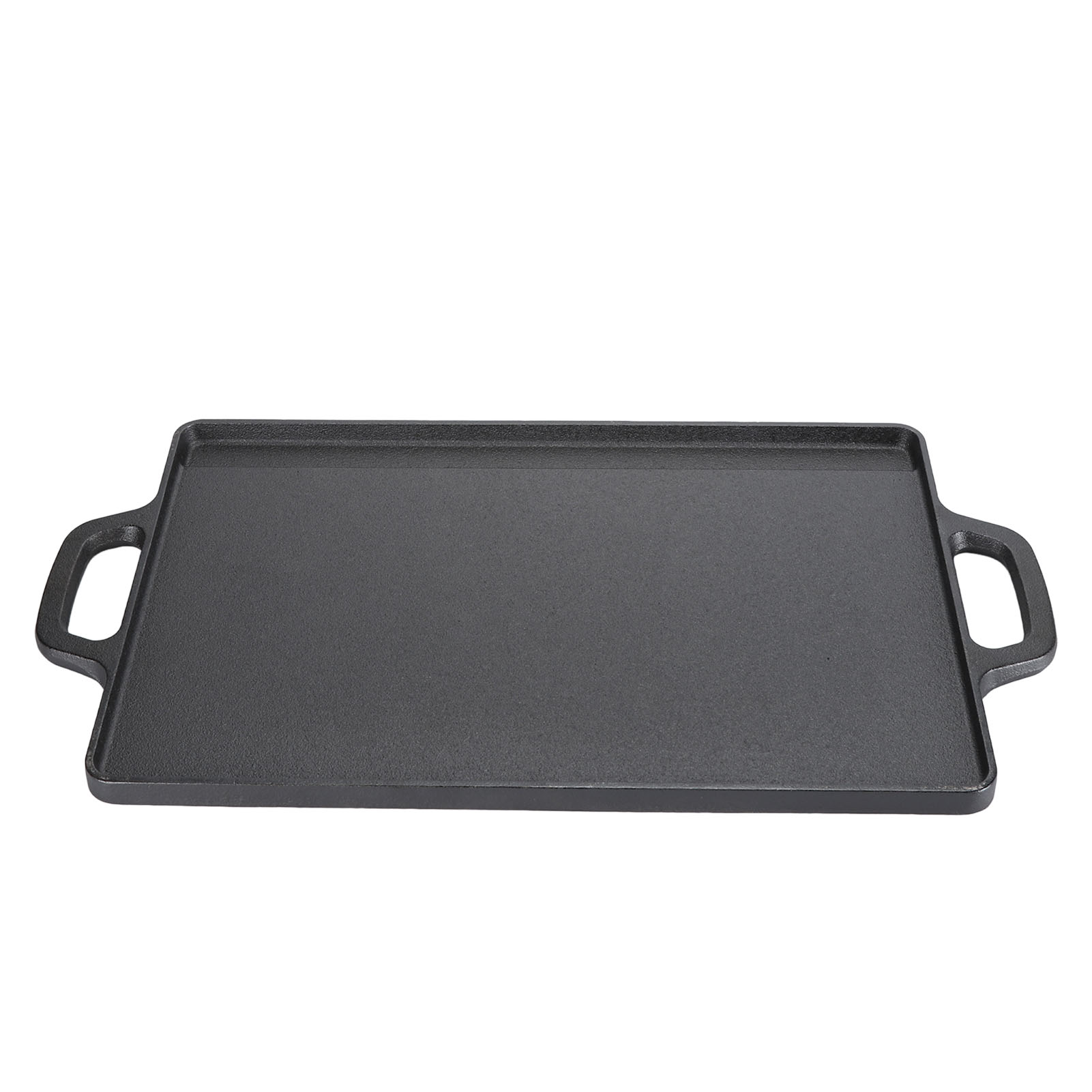 Cast Iron Rectangular Grill Multipurpose Safe Large Space Double Sided Double Ears Cast Iron Griddle For BBQ Gas Grill 44x23x2cm / 17.3x9.1x0.8in